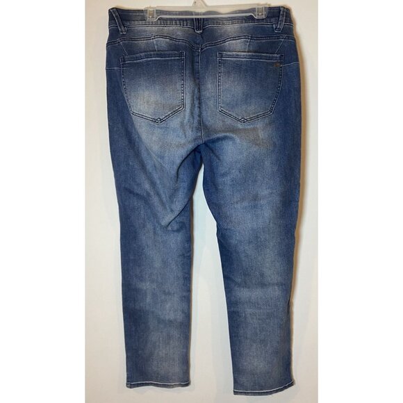 Democracy Ab Solution Straight Leg Jeans Slight Distressing Size 16 - Picture 4 of 5